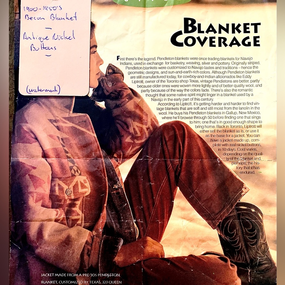 Navajo Beacon Pendleton Blanket Jacket
